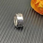 David Yurman Crossover Seven Row Ring Sterling Silver with 18K Yellow Gold and Diamonds 16mm - 3