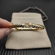 David Yurman Sculpted Cable Buckle Bracelet 18K Yellow/ White Gold with Diamonds 6.2mm - 6
