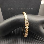 David Yurman Sculpted Cable Buckle Bracelet 18K Yellow/ White Gold with Diamonds 6.2mm - 4