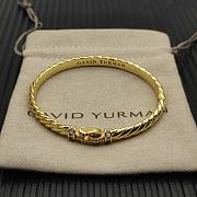 David Yurman Sculpted Cable Buckle Bracelet 18K Yellow/ White Gold with Diamonds 6.2mm - 5
