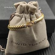 David Yurman Sculpted Cable Buckle Bracelet 18K Yellow/ White Gold with Diamonds 6.2mm - 2
