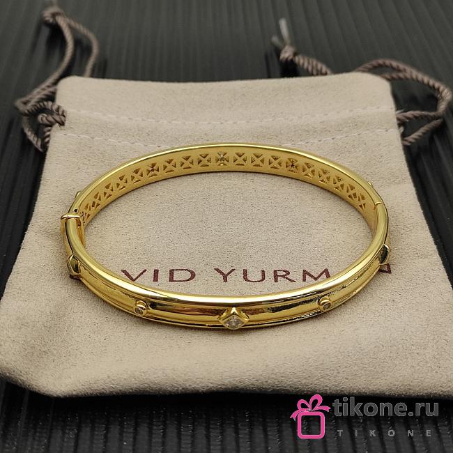 David Yurman Modern Renaissance Bangle Bracelet 18K Yellow/ White Gold with Diamonds 8mm - 1