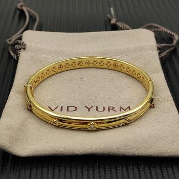 David Yurman Modern Renaissance Bangle Bracelet 18K Yellow/ White Gold with Diamonds 8mm