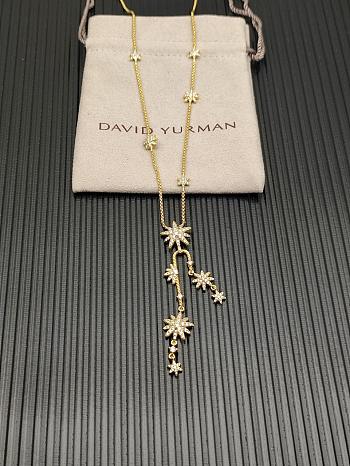 David Yurman Starburst Cluster Necklace 18K Yellow Gold with Diamonds 66mm