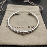David Yurman Cable Flex Station Bracelet Sterling Silver with Diamonds 4mm - 2
