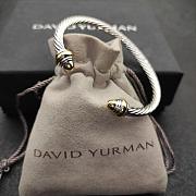 David Yurman Classic Cable Bracelet Sterling Silver with 14K Yellow Gold and Gold Domes 5mm - 6