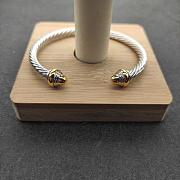 David Yurman Classic Cable Bracelet Sterling Silver with 14K Yellow Gold and Gold Domes 5mm - 4