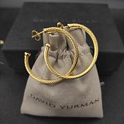 David Yurman Cable Hoop Earrings Yellow/ White Gold 2.5in - 5