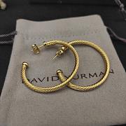 David Yurman Cable Hoop Earrings Yellow/ White Gold 2.5in - 4