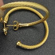 David Yurman Cable Hoop Earrings Yellow/ White Gold 2.5in - 2