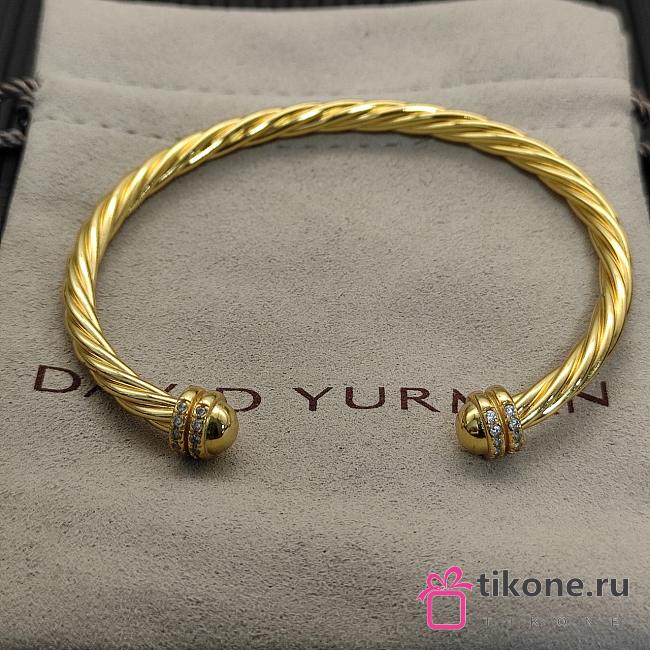 David Yurman Helena Bracelet 18k Yellow Gold with Diamonds 4mm - 1
