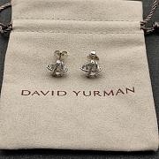 David Yurman Cable Wrap Stud Earrings Sterling Silver with Crystal and Diamonds 11mm - 1