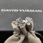 David Yurman Cable Wrap Stud Earrings Sterling Silver with Crystal and Diamonds 11mm - 5