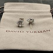 David Yurman Cable Wrap Stud Earrings Sterling Silver with Crystal and Diamonds 11mm - 4