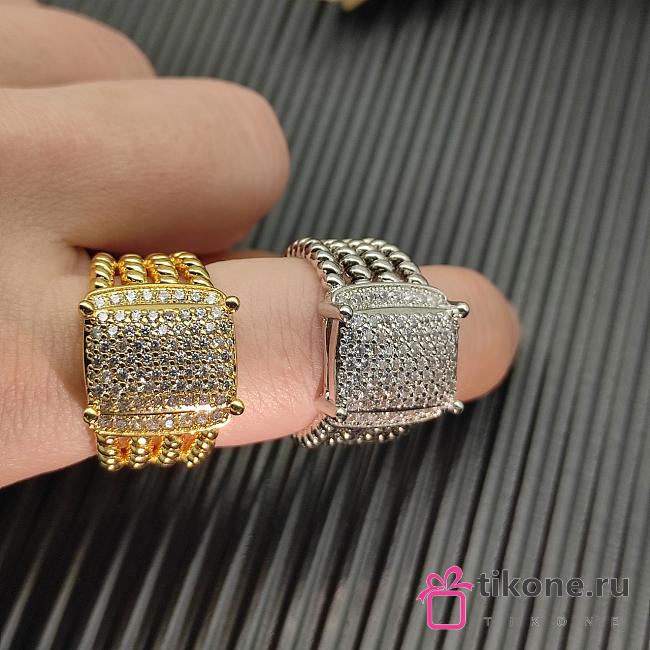 David Yurman Wheaton Ring Yellow/ White Gold with Diamonds 16.7mm - 1