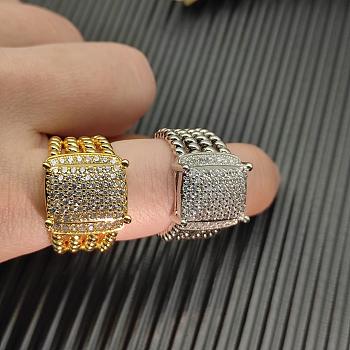 David Yurman Wheaton Ring Yellow/ White Gold with Diamonds 16.7mm