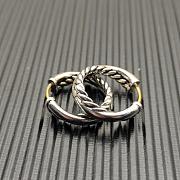 David Yurman Crossover Hoop Earrings Sterling Silver with 14ct Yellow Gold 22.3mm - 6