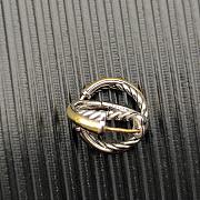 David Yurman Crossover Hoop Earrings Sterling Silver with 14ct Yellow Gold 22.3mm - 2