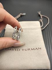David Yurman Stax Chain Link Huggie Hoop Earrings 18K Yellow/ White Gold with Diamonds 12.5mm - 5