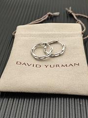 David Yurman Stax Chain Link Huggie Hoop Earrings 18K Yellow/ White Gold with Diamonds 12.5mm - 2