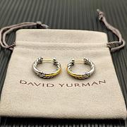David Yurman Crossover Hoop Earrings Sterling Silver with 14ct Yellow Gold 22.3mm - 1