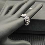 David Yurman Sculpted Cable Cuff Ring Sterling Silver with Diamonds 12.4mm - 6