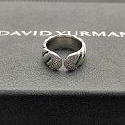 David Yurman Sculpted Cable Cuff Ring Sterling Silver with Diamonds 12.4mm - 5