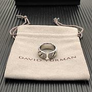 David Yurman Sculpted Cable Cuff Ring Sterling Silver with Diamonds 12.4mm - 2