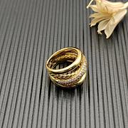 David Yurman Crossover Five Row Ring Yellow Gold With Diamonds 17.5mm - 5