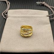 David Yurman Crossover Five Row Ring Yellow Gold With Diamonds 17.5mm - 3