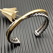 David Yurman Crossover Two Row Cuff Bracelet Sterling Silver with 14K Yellow Gold 10.7mm - 6
