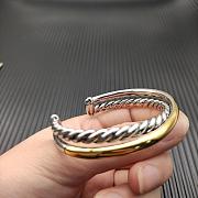 David Yurman Crossover Two Row Cuff Bracelet Sterling Silver with 14K Yellow Gold 10.7mm - 5