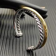 David Yurman Crossover Two Row Cuff Bracelet Sterling Silver with 14K Yellow Gold 10.7mm - 4