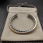 David Yurman Crossover Two Row Cuff Bracelet Sterling Silver with 14K Yellow Gold 10.7mm - 2