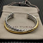 David Yurman Crossover Two Row Cuff Bracelet Sterling Silver with 14K Yellow Gold 10.7mm - 3