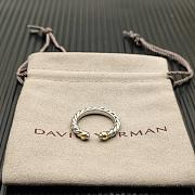 David Yurman Petite Cable Open Ring Sterling Silver with 14K Yellow Gold 3.4mm - 1