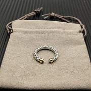 David Yurman Petite Cable Open Ring Sterling Silver with 14K Yellow Gold 3.4mm - 2