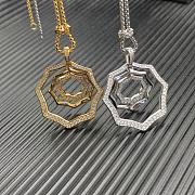 David Yurman Zig Zag Stax Pendant Necklace Yellow/ White Gold with Diamonds 28mm - 1
