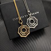 David Yurman Zig Zag Stax Pendant Necklace Yellow/ White Gold with Diamonds 28mm - 5