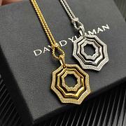 David Yurman Zig Zag Stax Pendant Necklace Yellow/ White Gold with Diamonds 28mm - 3