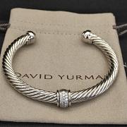 David Yurman Classic Cable Station Bracelet Sterling Silver with Pavé Diamonds 7mm - 1
