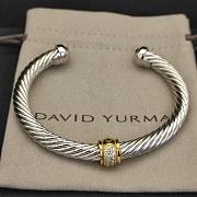 David Yurman Classic Cable Station Bracelet Sterling Silver with 18K Yellow Gold and Pavé Diamonds 7mm - 5