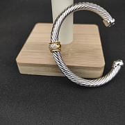 David Yurman Classic Cable Station Bracelet Sterling Silver with 18K Yellow Gold and Pavé Diamonds 7mm - 3