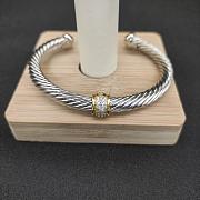 David Yurman Classic Cable Station Bracelet Sterling Silver with 18K Yellow Gold and Pavé Diamonds 7mm - 2