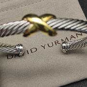 David Yurman X Classic Cable Station Bracelet Sterling Silver with 14K Yellow Gold 7mm - 3