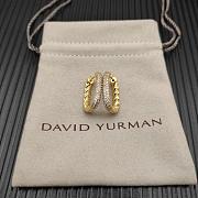 David Yurman DY Madison Smooth Hoop Earrings in 18K Yellow/ White Gold with Diamonds 24.3mm - 1