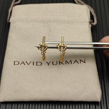 David Yurman DY Mercer Petite Toggle Chain Stud Earrings 18K Yellow/ White Gold with Diamonds 38.2mm