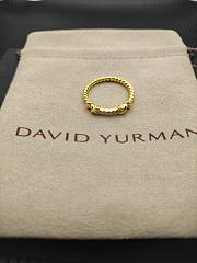 David Yurman Petite Helena Wrap Band Ring 18K Yellow Gold with Diamonds 4mm - 4