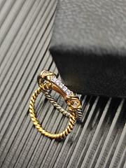 David Yurman Petite Helena Wrap Band Ring 18K Yellow Gold with Diamonds 4mm - 5