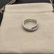 David Yurman Crossover Two Row Ring 18K Yellow/ White Gold with Diamonds 7.4mm - 2